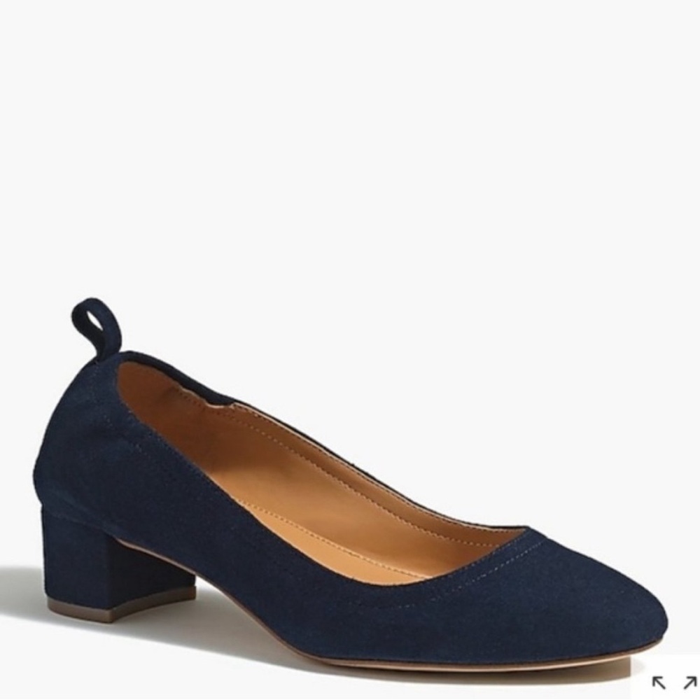 J. Crew Anya Suede Block Heel Black